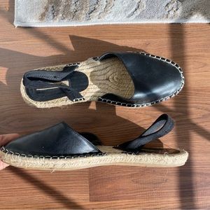 Zara black leather espadrilles